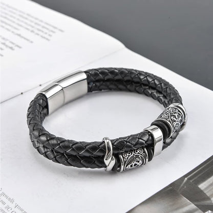 Celtic Knot And Viking Compass Stainless Steel Bracelet