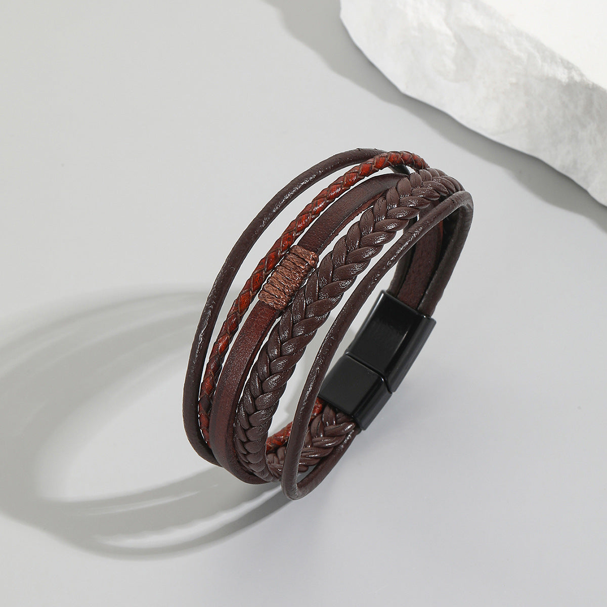 Simple Woven Leather Bracelet For Men