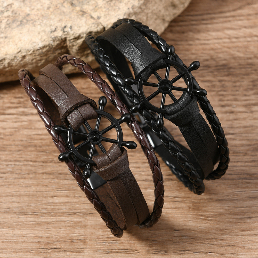 Black Rudder Hand Woven Multi Layer Bracelet