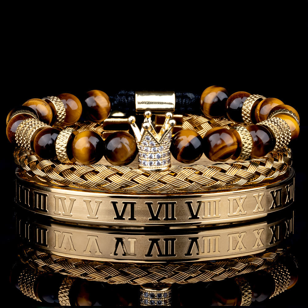 Royal Crown Stones Bracelet Set