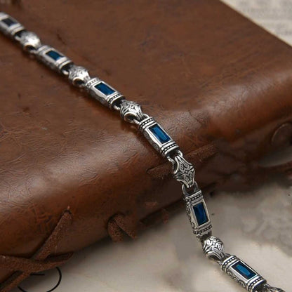 Blue exquisite patterned bracelet