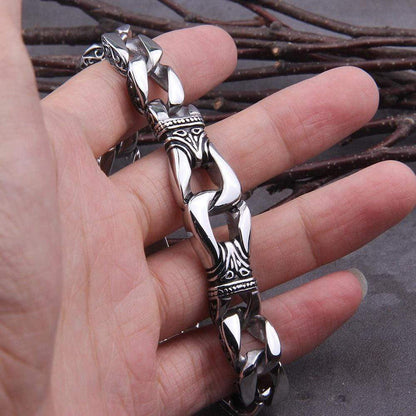 Retro Totem Celtic Knot Chunky Curb Link Bracelet
