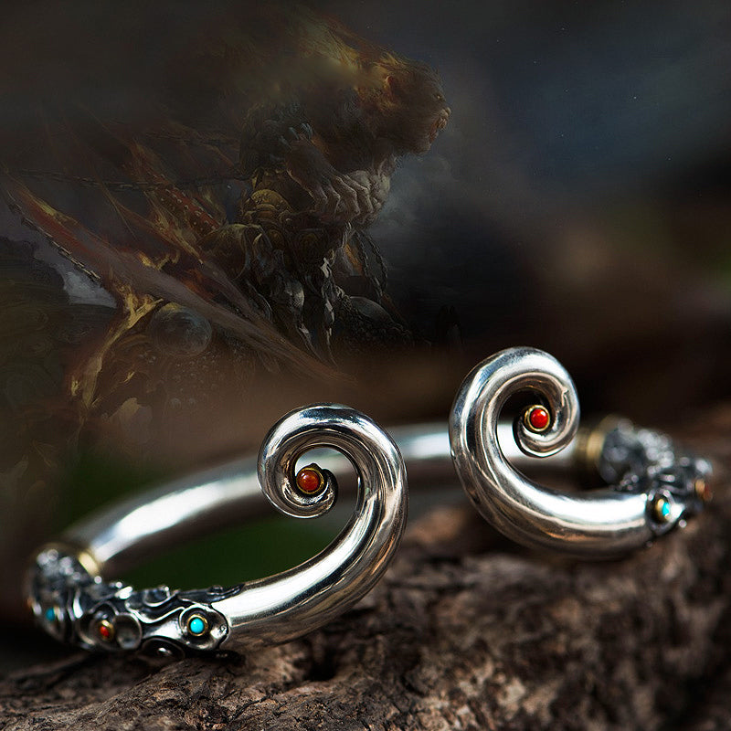 925 Silver Golden Cudgel Bracelet