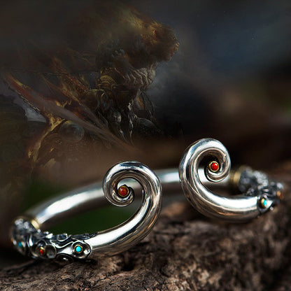 925 Silver Golden Cudgel Bracelet