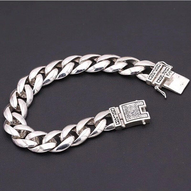 925 Silver Retro Simple Stylish Plug Totem Men's Bracelet