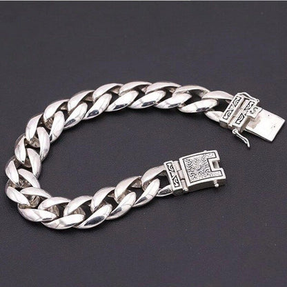 925 Silver Retro Simple Stylish Plug Totem Men's Bracelet