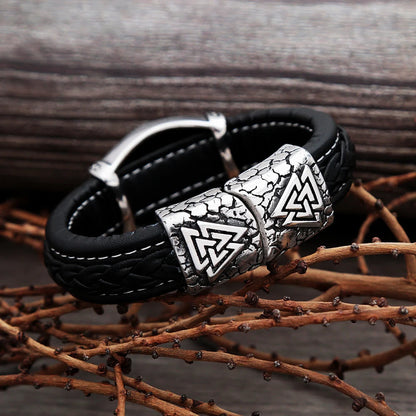 Viking Vegvisir Compass Bangle Valknut Bracelet