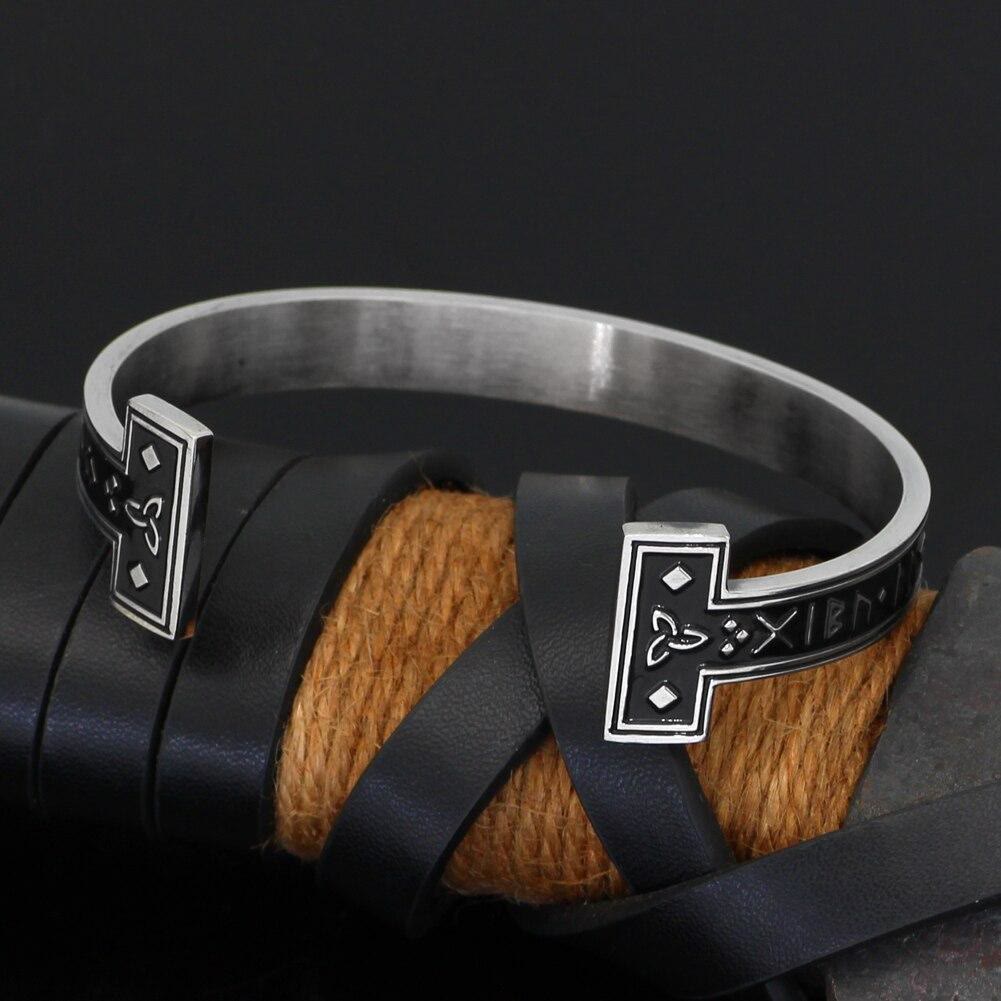 Viking Arm Ring With Elder Rune Bracelet