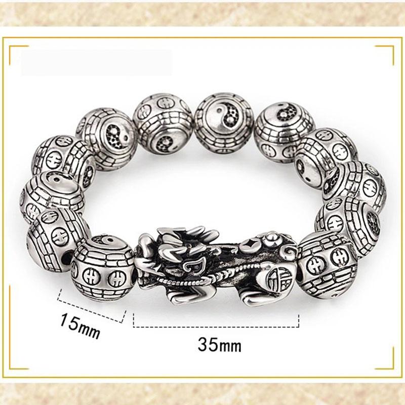Tibetan FengShui PiXiu Wealth Silver Bracelet
