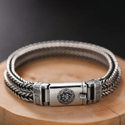 925 Silver Rotating Drum Hand Bracelet