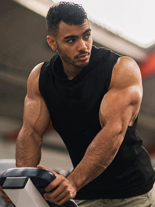 Workout Bodybuilding Muscle Sleeveless Hooded Tank Top (US Only)