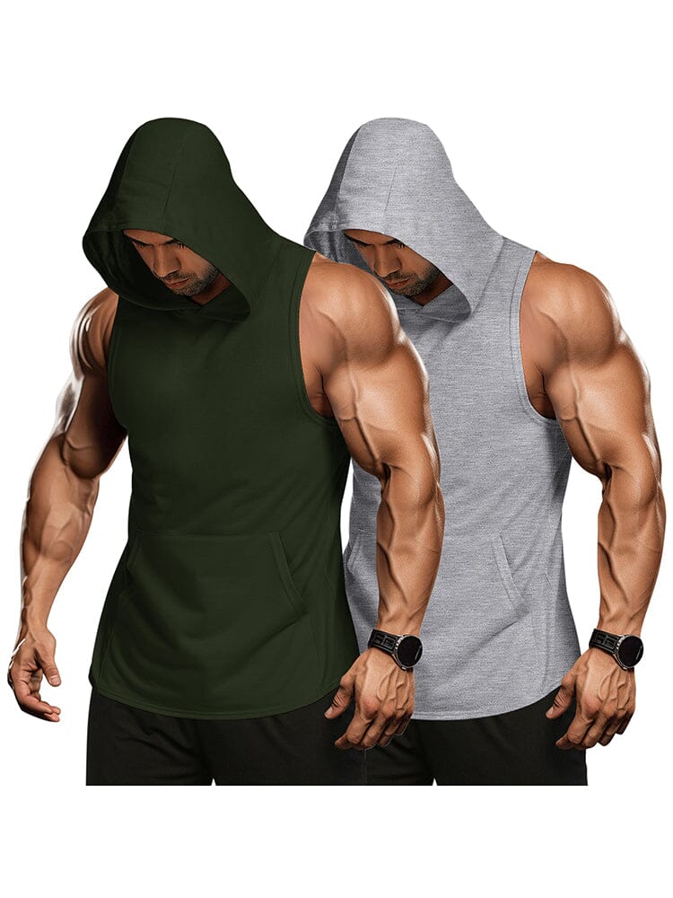 Workout 2 Packs Hooded Tank Tops (US Only)