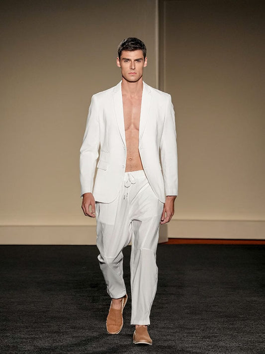 Casual Linen Blend 2-Piece Suit Sets (US Only)
