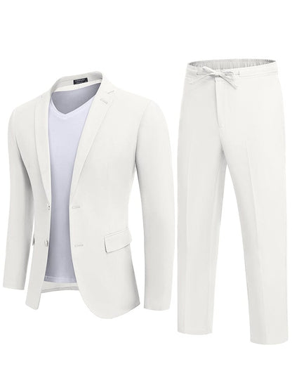 Casual Linen Blend 2-Piece Suit Sets (US Only)