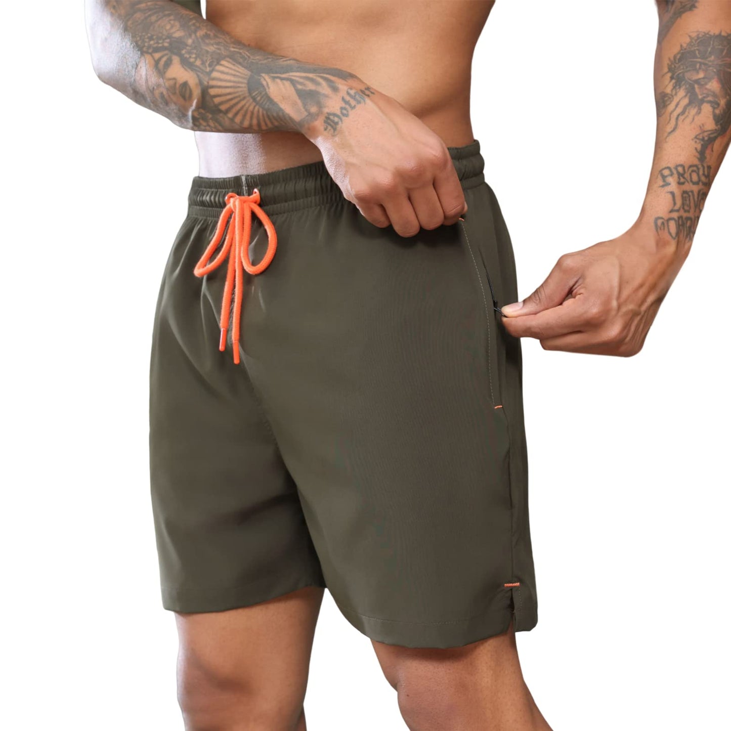 Drawstring Zipper Quick Dry Shorts