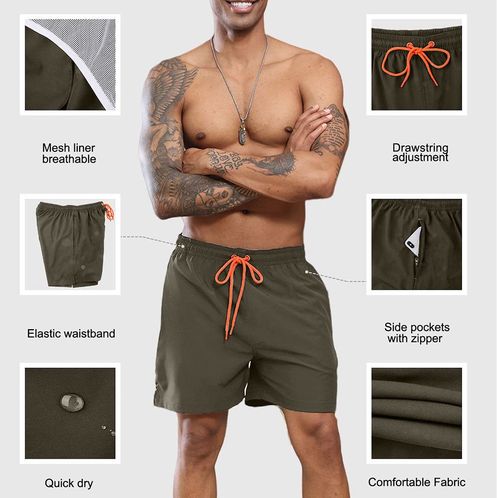 Drawstring Zipper Quick Dry Shorts