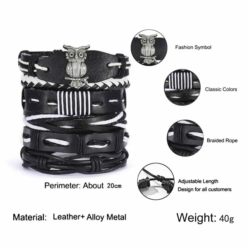 Chictango Punk Braided 6Pcs Bracelets