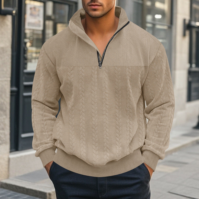 Chictango Cable Knit Zip Up Sweatshirt