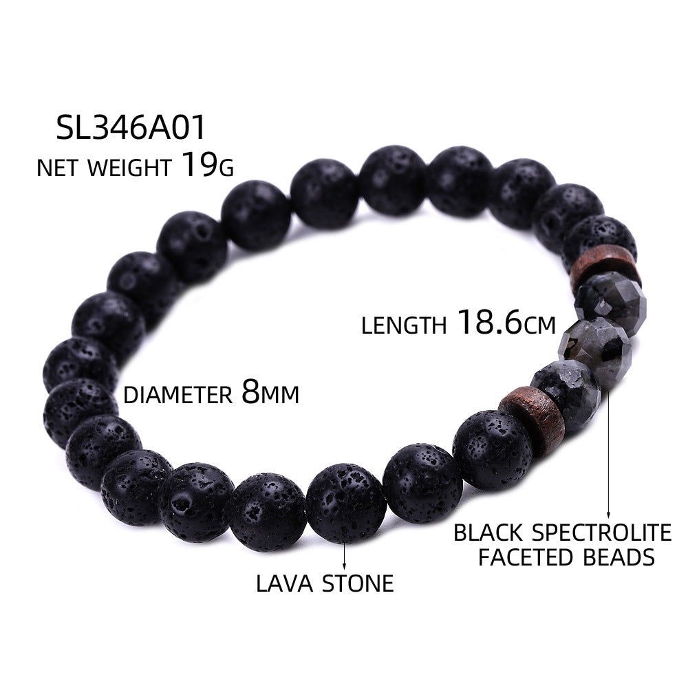 Chictango Faceted Beads Lava Stone Bracelets