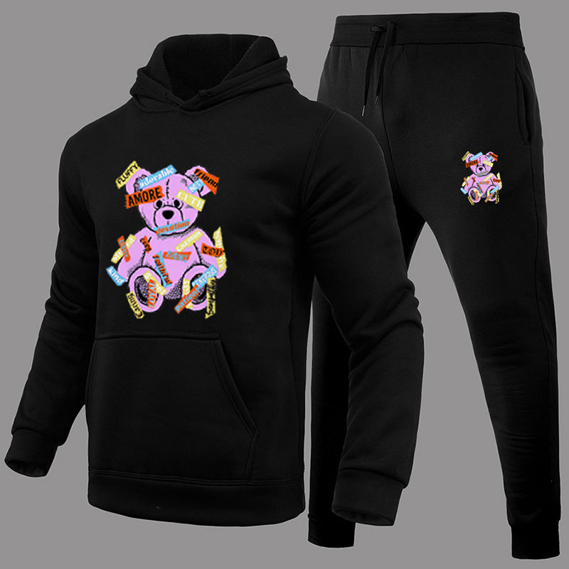 Chictango Cartoon Bear Hoodie Set