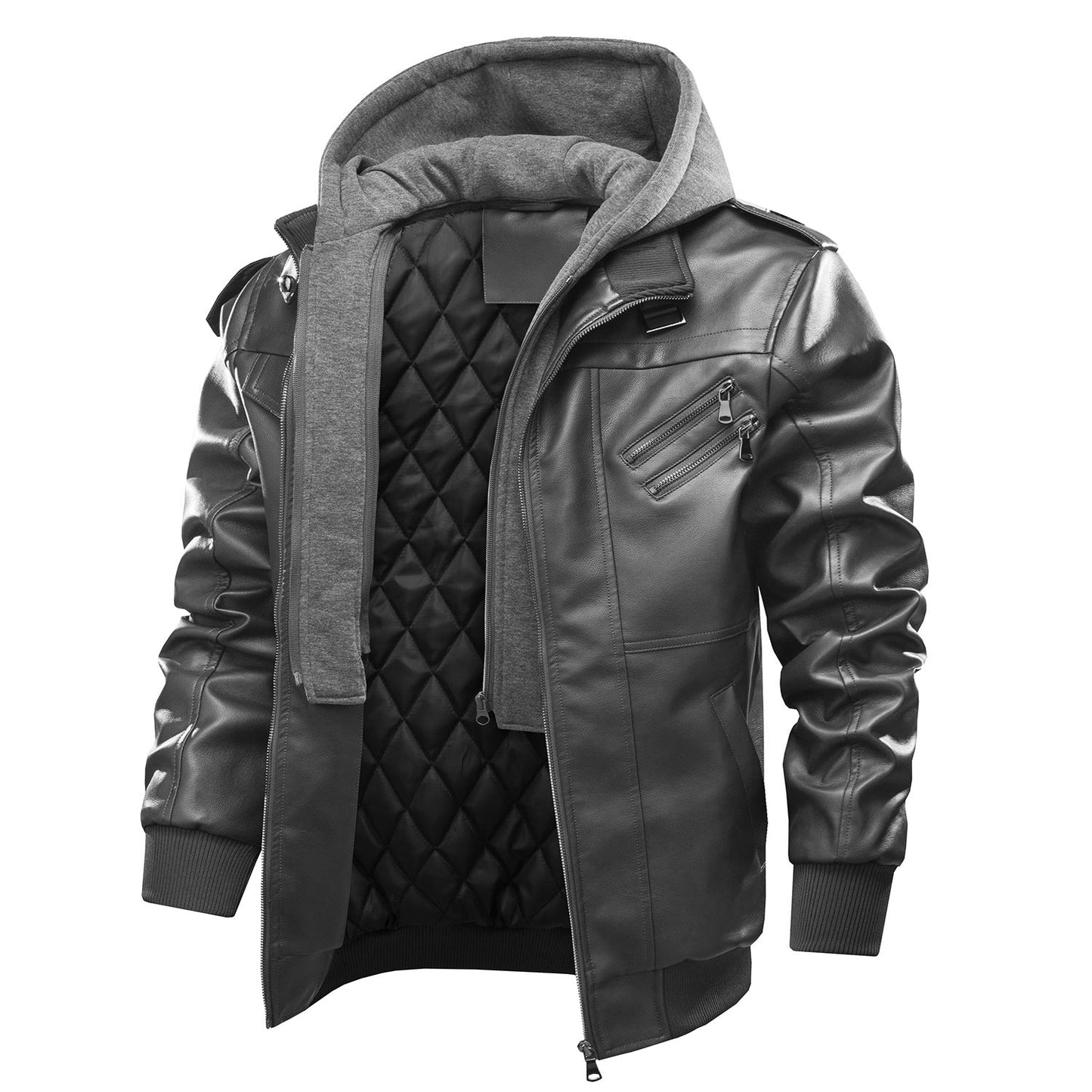 Hood Crew Faux Leather Jacket