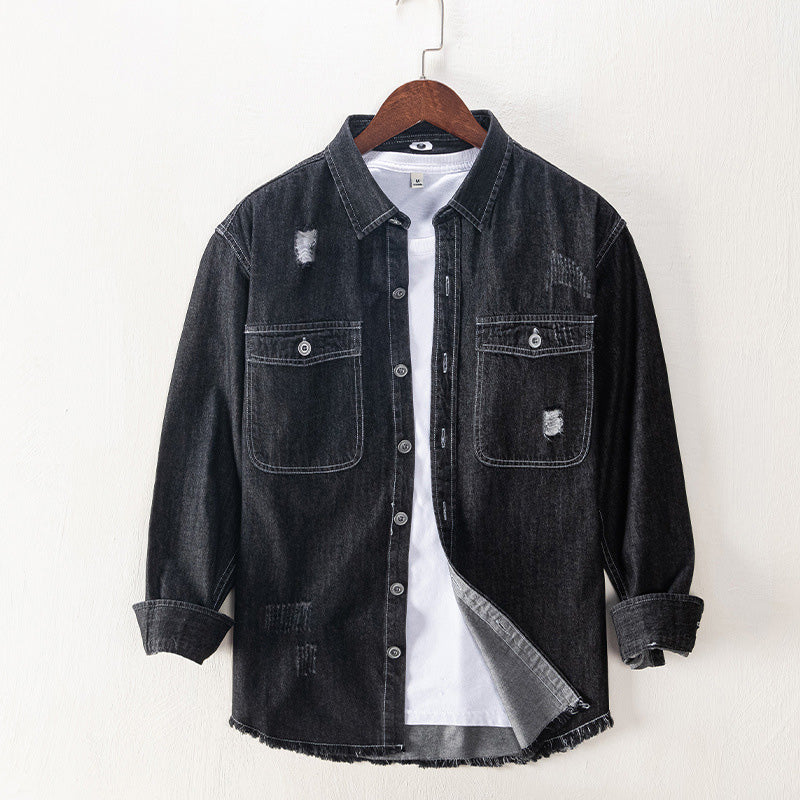 Chictango Ripped Decor Denim Jacket