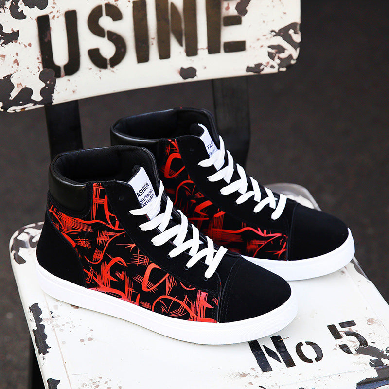 Men Graphic High Top Sneakers