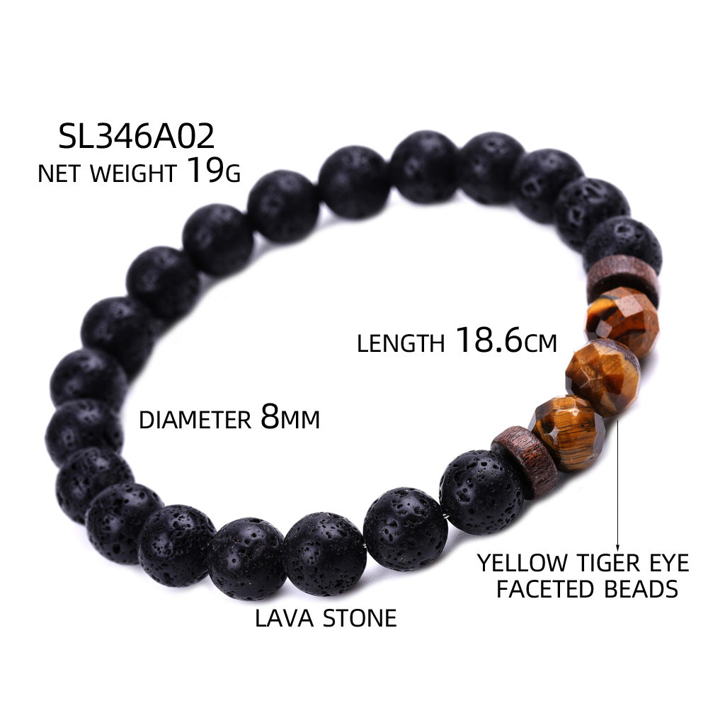 Chictango Faceted Beads Lava Stone Bracelets