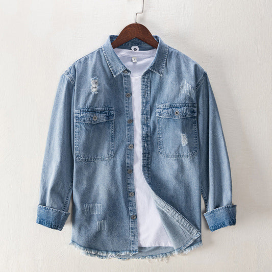 Chictango Ripped Decor Denim Jacket