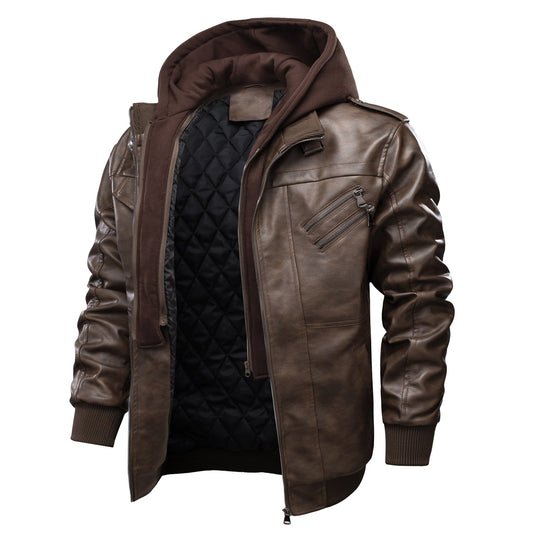 Hood Crew Faux Leather Jacket