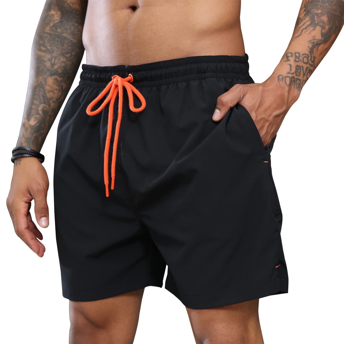 Drawstring Zipper Quick Dry Shorts