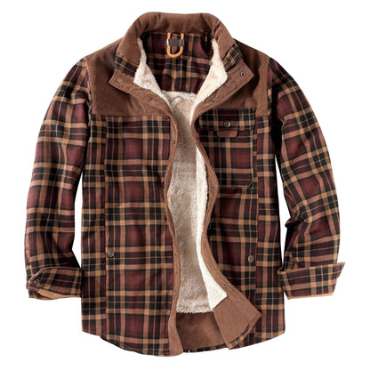 Workwear Padded Velvet Plaid Shirt