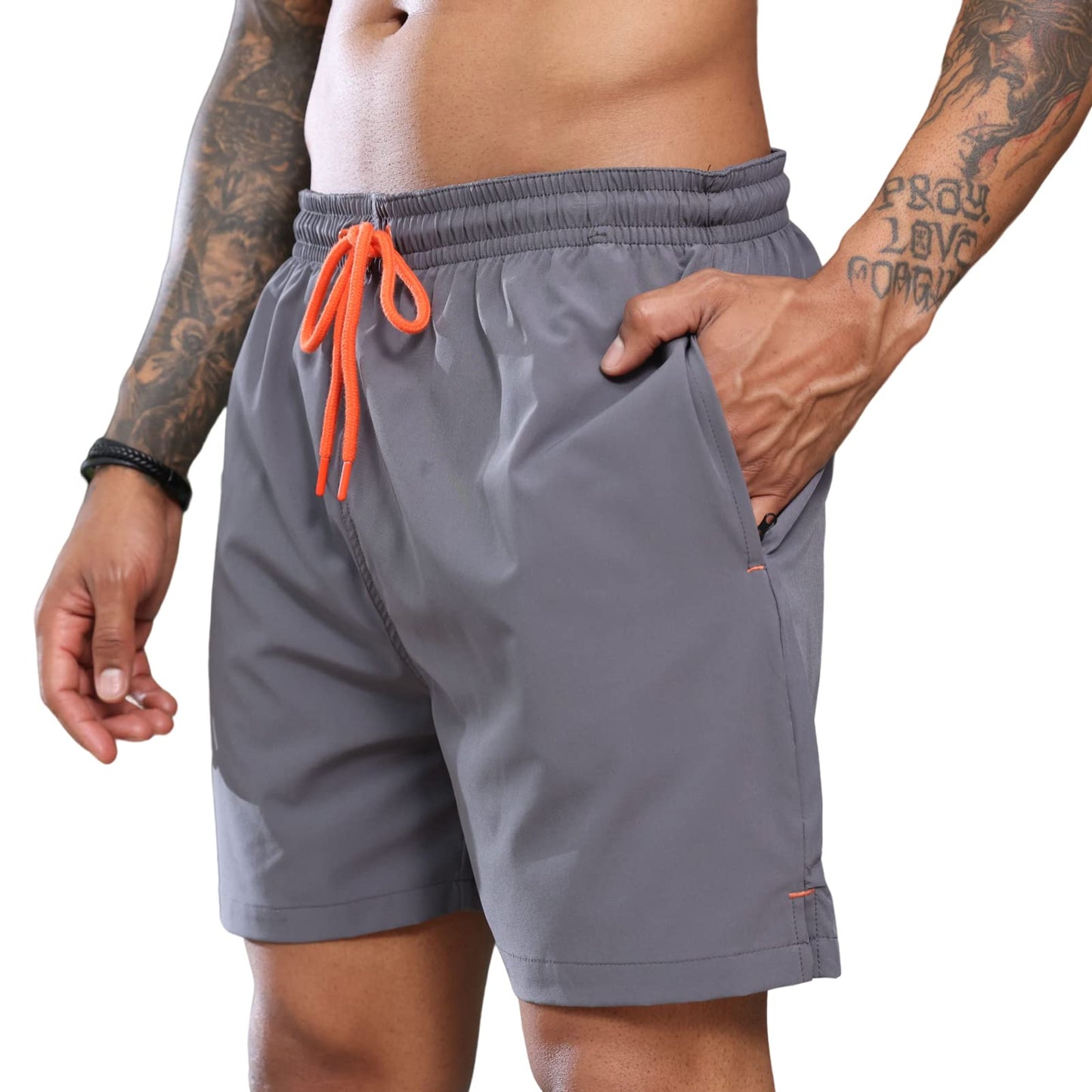 Drawstring Zipper Quick Dry Shorts