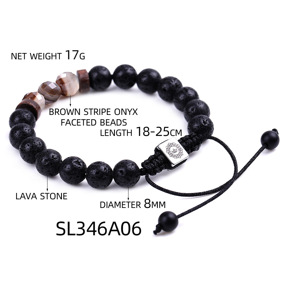 Chictango Faceted Beads Lava Stone Bracelets