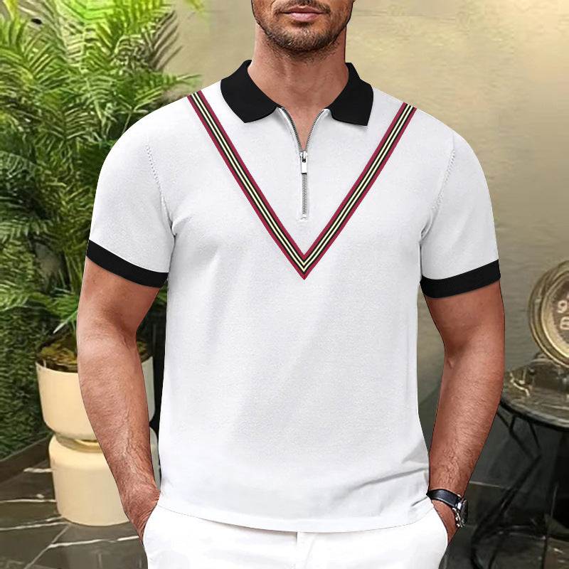 Contrast Color Polo Shirt