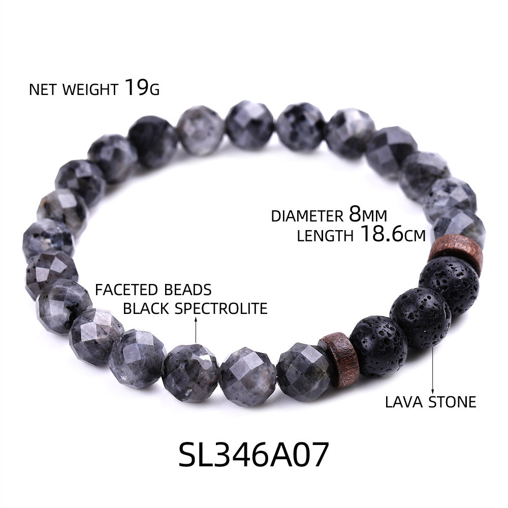 Chictango Faceted Beads Lava Stone Bracelets