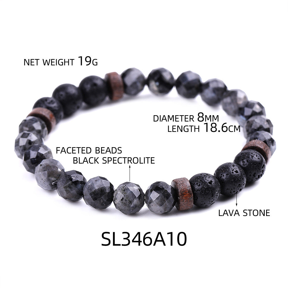 Chictango Faceted Beads Lava Stone Bracelets