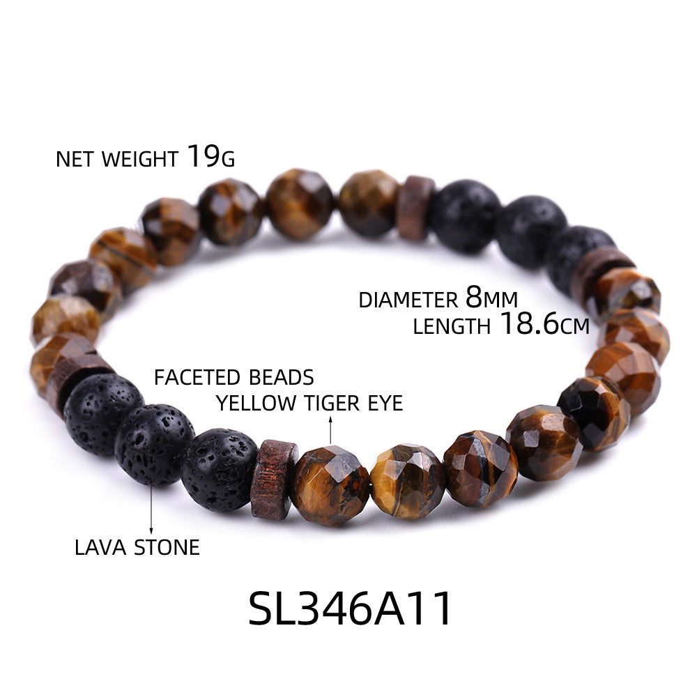 Chictango Faceted Beads Lava Stone Bracelets