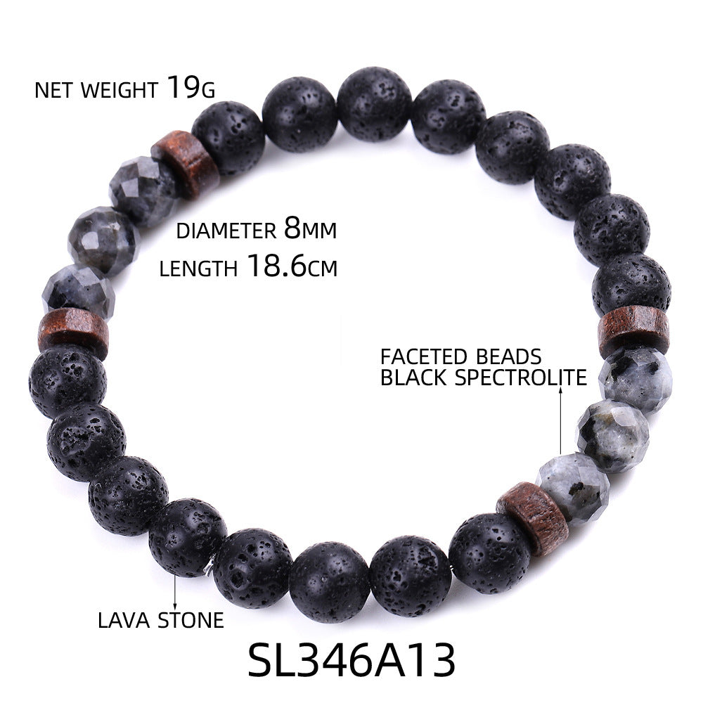 Chictango Faceted Beads Lava Stone Bracelets