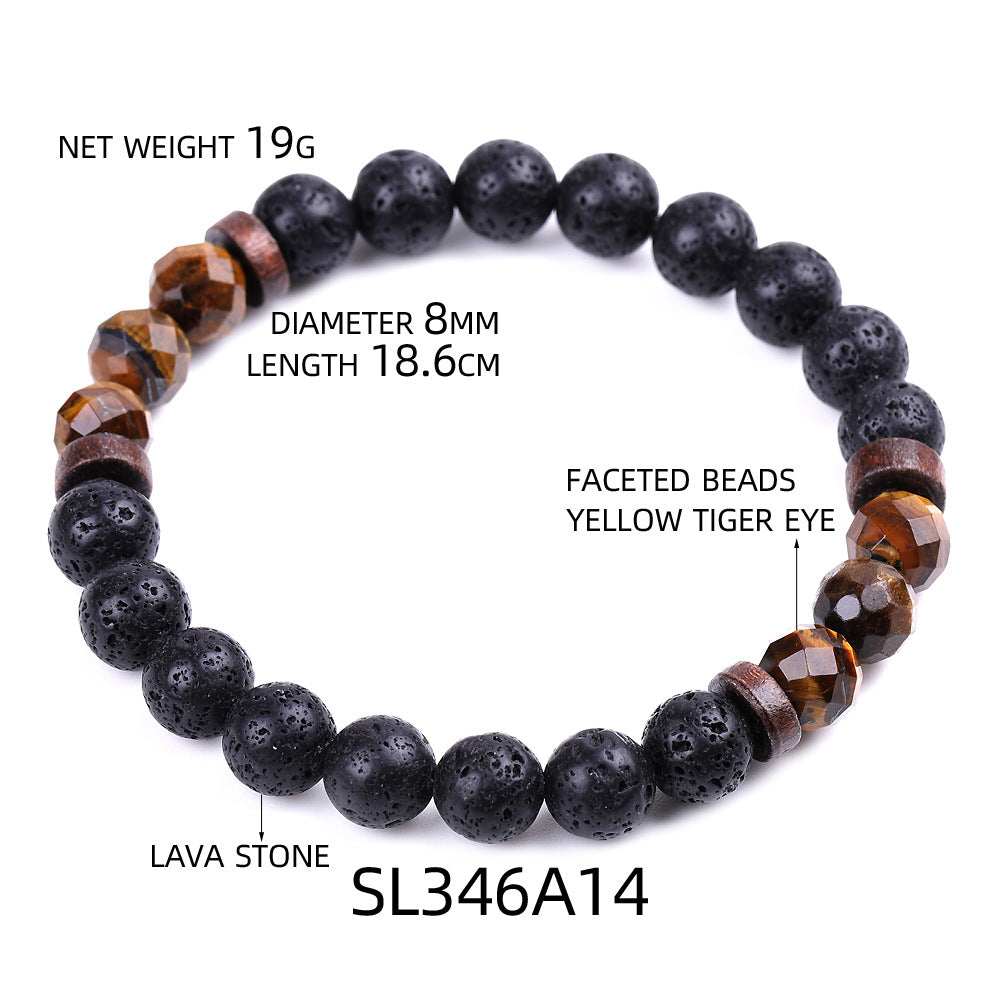 Chictango Faceted Beads Lava Stone Bracelets