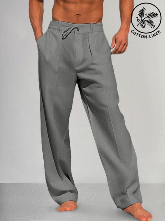 Cozy Straight Leg Cotton Linen Pants (Live Only)