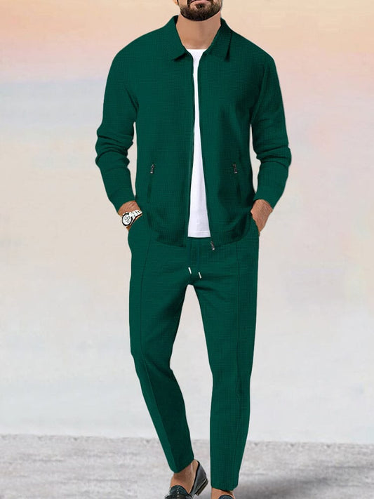 Athleisure Soft Waffle Jacket Set (Live Only)