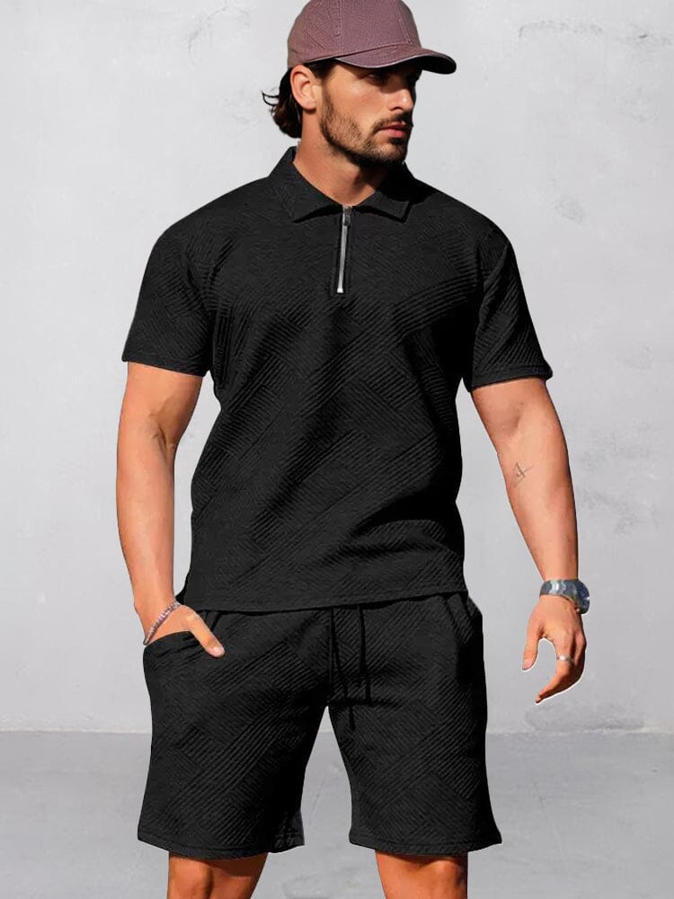 Athleisure Jacquard Textured Matching Set