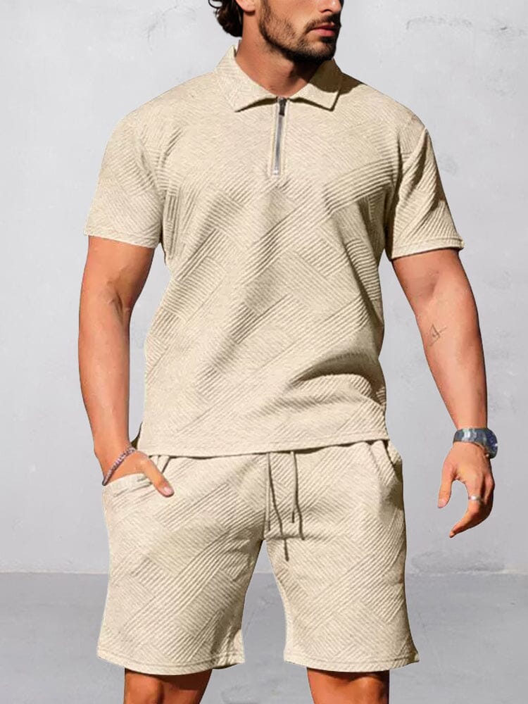 Athleisure Jacquard Textured Matching Set