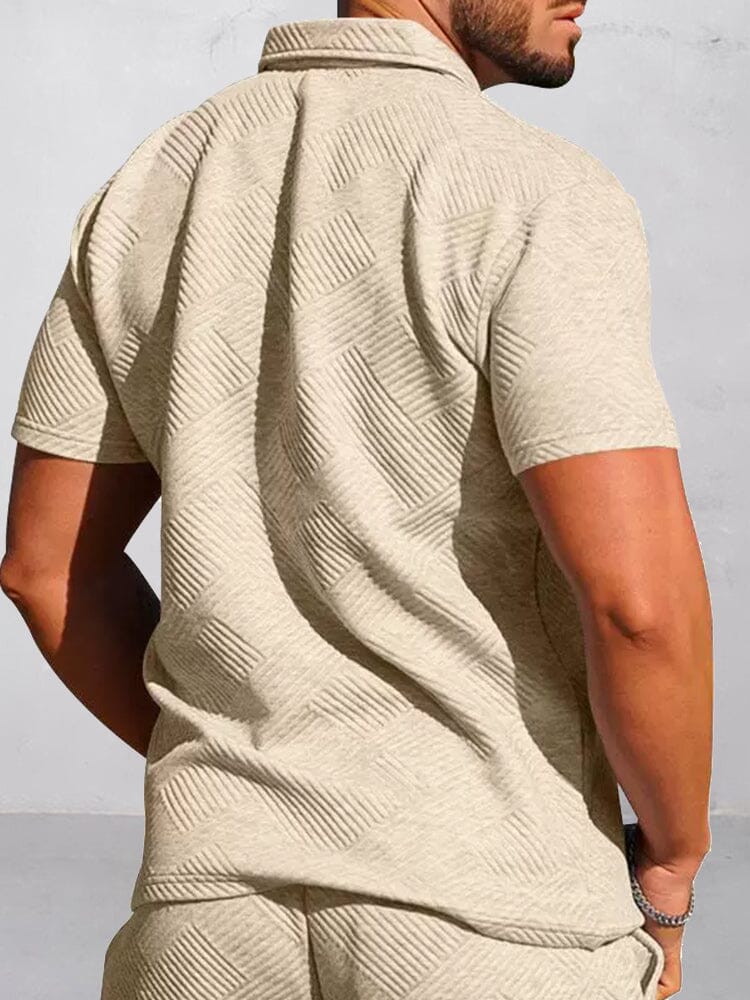 Athleisure Jacquard Textured Matching Set (Live Only)