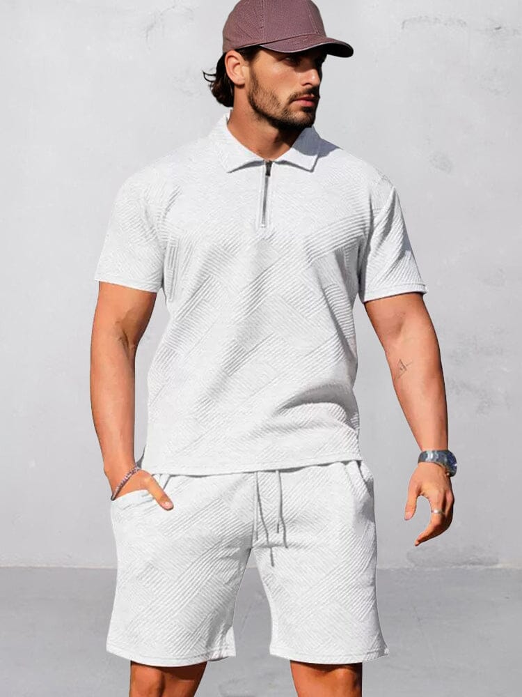 Athleisure Jacquard Textured Matching Set