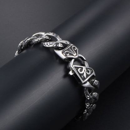 925 Silver Vintage Hip Hop Leopard Bracelet