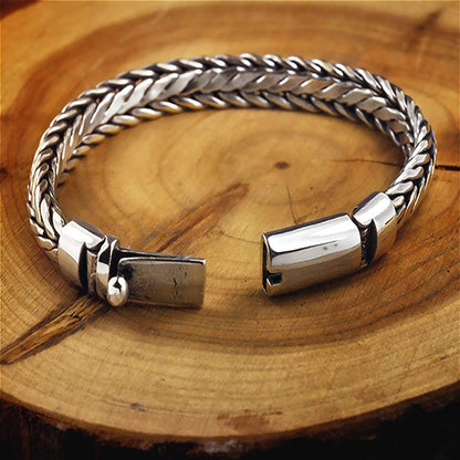 925 Silver Vintage Tight Braided Bracelet