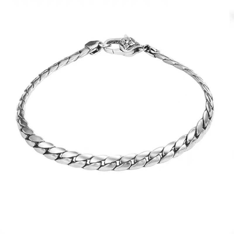 Men's Trendy Simple Silver Bracelet