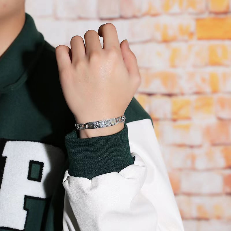 925 Silver Papas Tiger Year Couple Bracelet Fashion Punk Bracelet